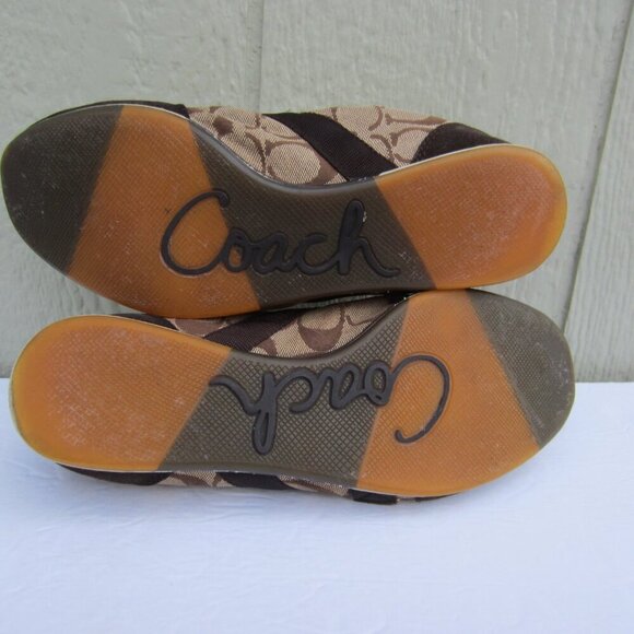 Coach Paddy Signature Monogram Brown Canvas Suede Sneakers Women’s Size 8.5 - Picture 12 of 15